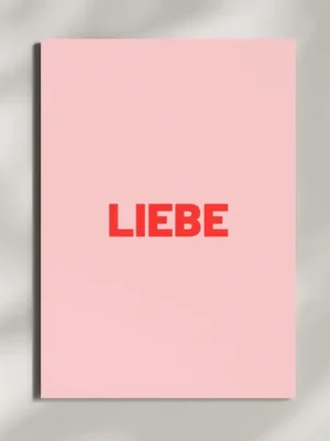 HERR&FRAUHEMPEL Postkarte - LIEBE rosa rot