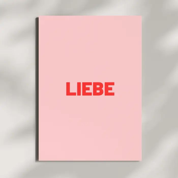 HERR&FRAUHEMPEL Postkarte - LIEBE rosa rot