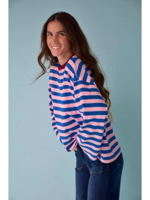 Mindtraveler Langarmshirt Nuria Blau und Rosa