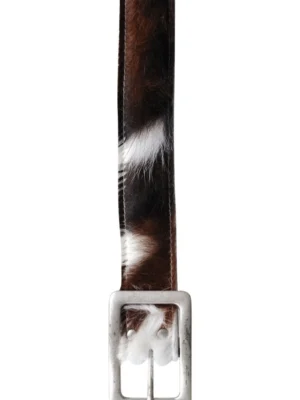 No Cream Ledergürtel Van Buren Kuhmuster Schwarz Weiß