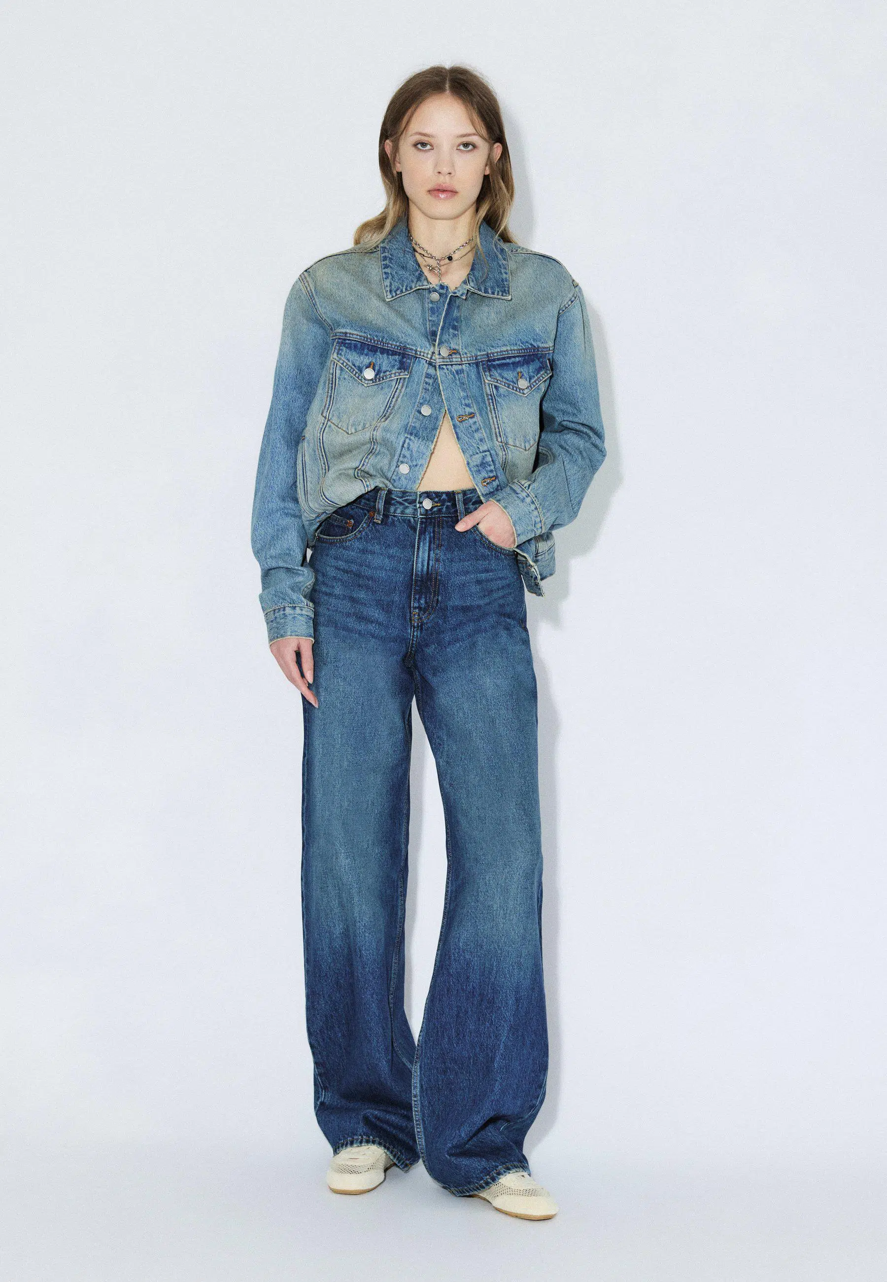 Dr.Denim Jeans Donna High Relaxed Stream Dark Fade Vintage