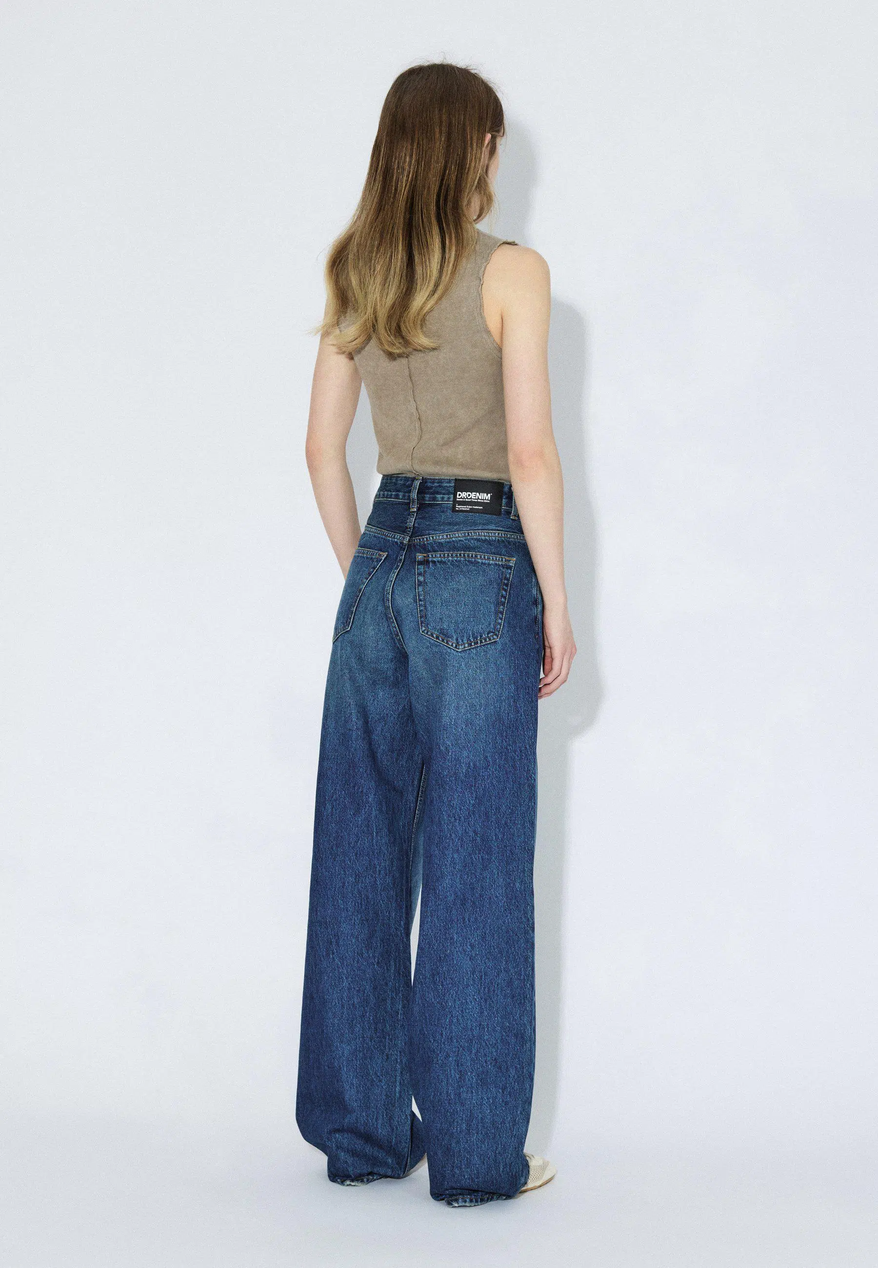 Dr.Denim Jeans Donna High Relaxed Stream Dark Fade Vintage