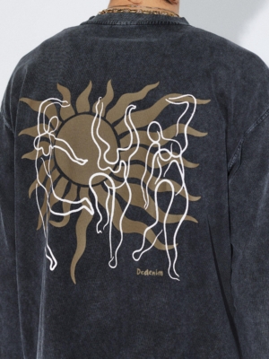 Dr.Denim Langarmshirt Caiden Washed Black Dance