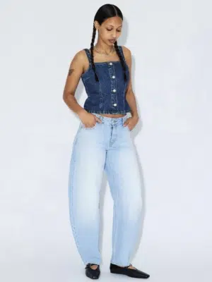 Dr.Denim Jeans Nanci Mid Barrel Stream Light Fade