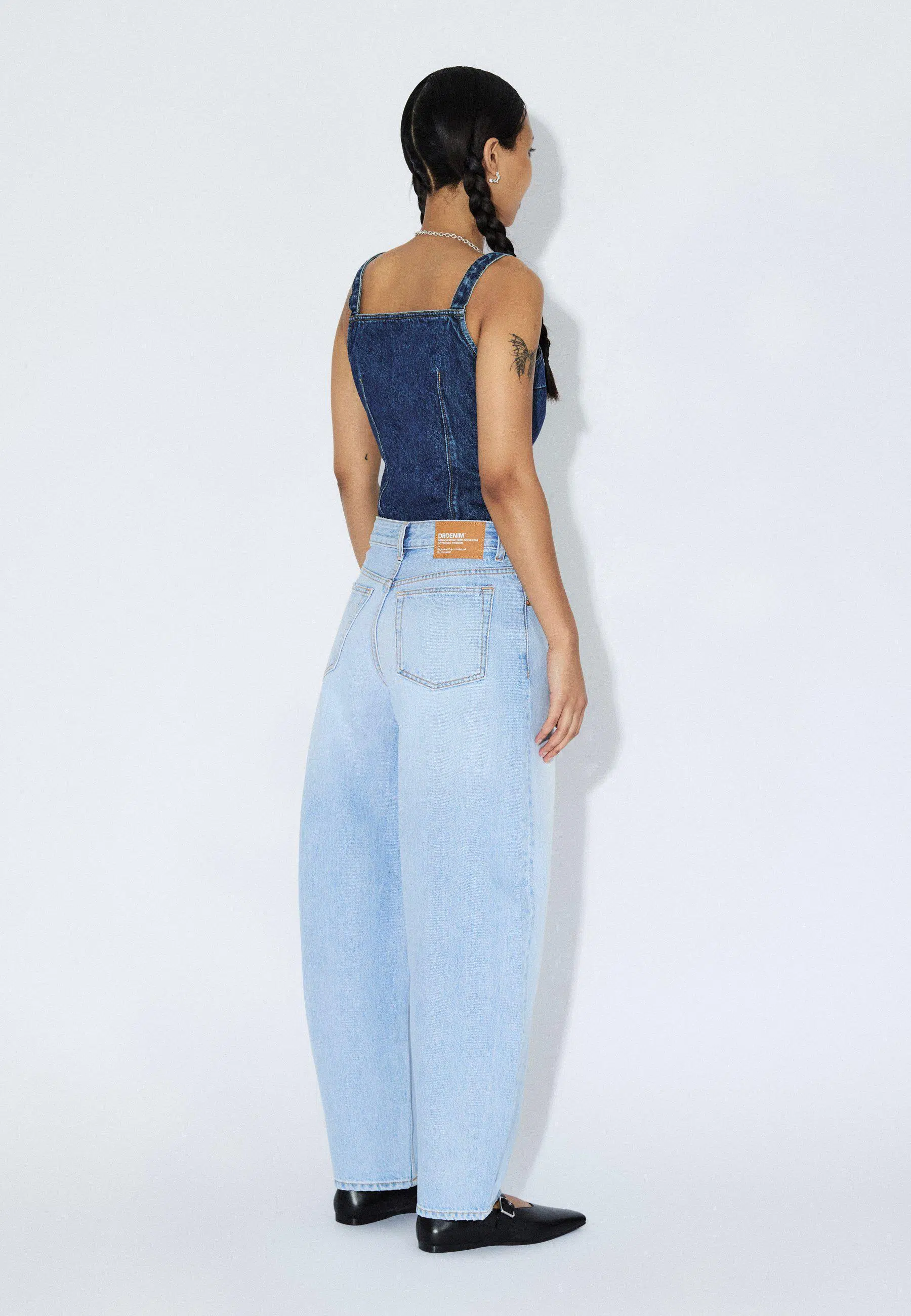 Dr.Denim Jeans Nanci Mid Barrel Stream Light Fade