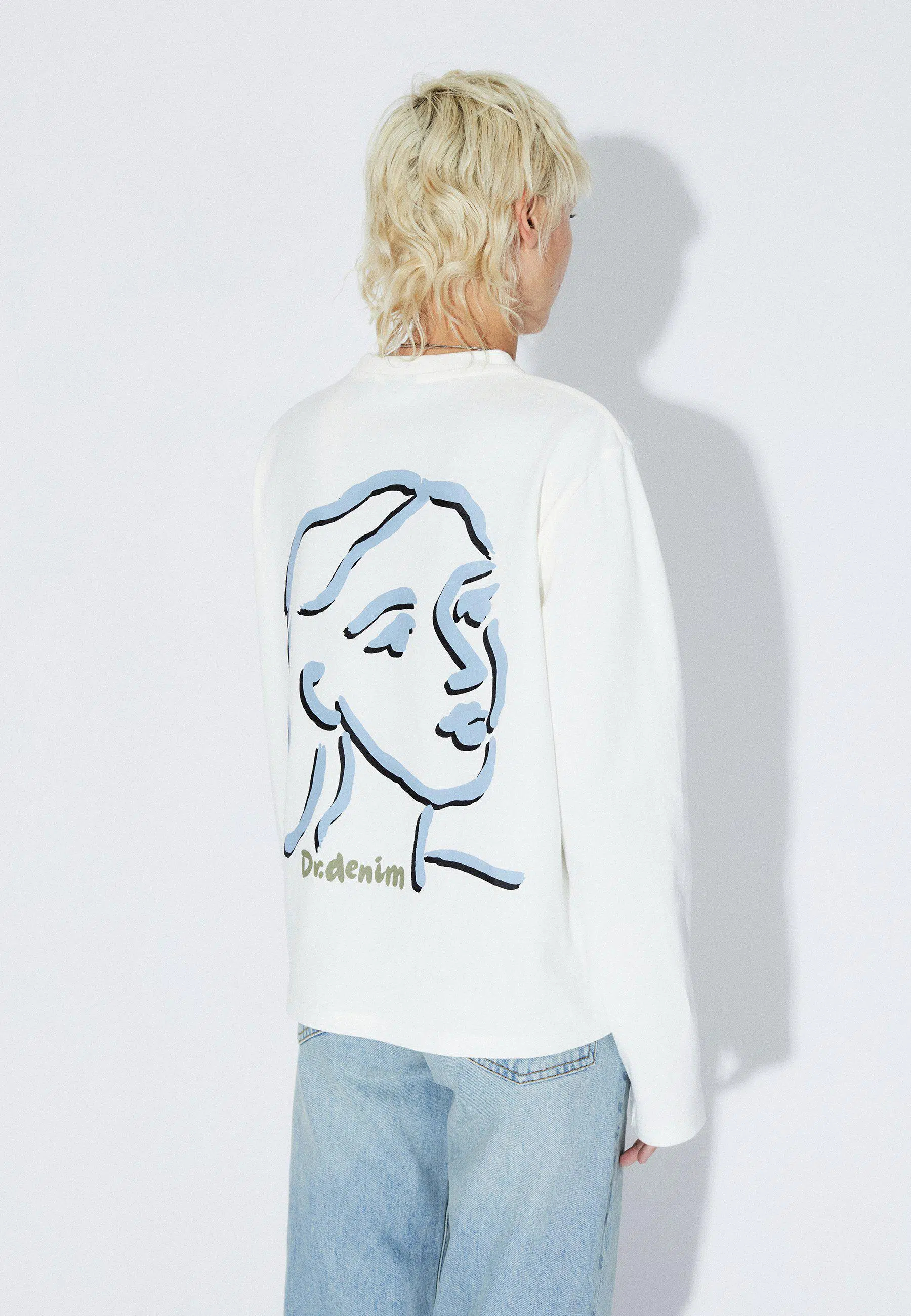 Dr.Denim Langarmshirt Kath Off White Draw