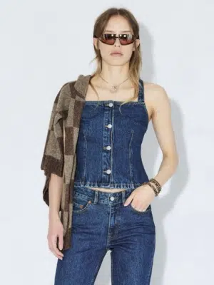 Dr.Denim Top Niamh Top Stream Dark Retro Vintage