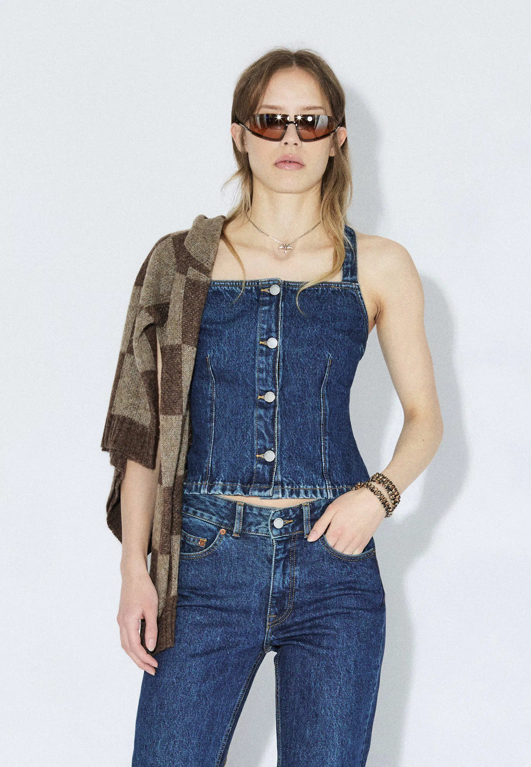 Dr.Denim Top Niamh Top Stream Dark Retro Vintage