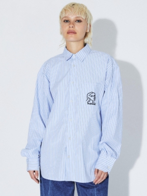 Dr.Denim Shirt Wes Light Blue Stripe Draw