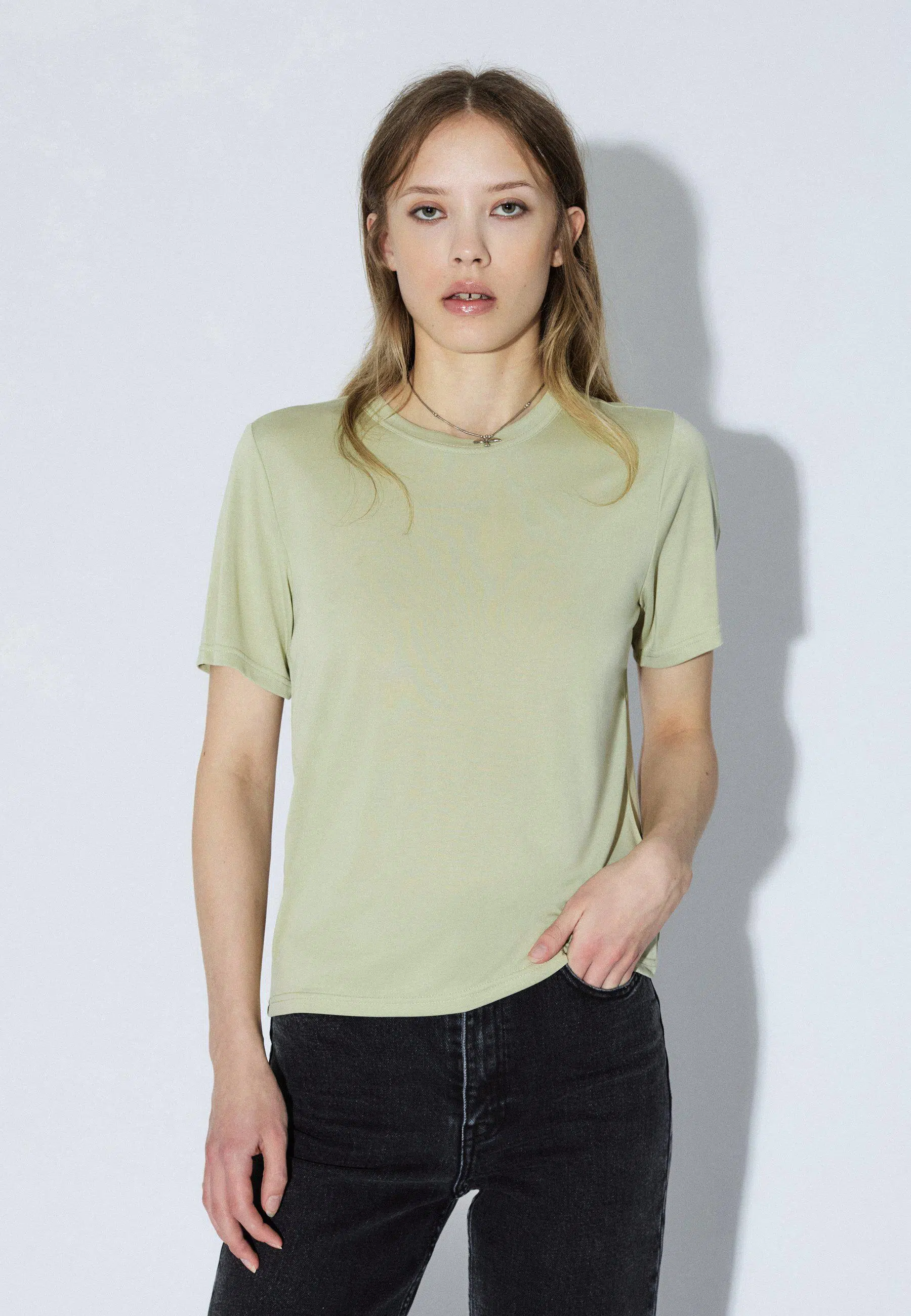 Dr.Denim T-Shirt Lyra Top Light Green Mono