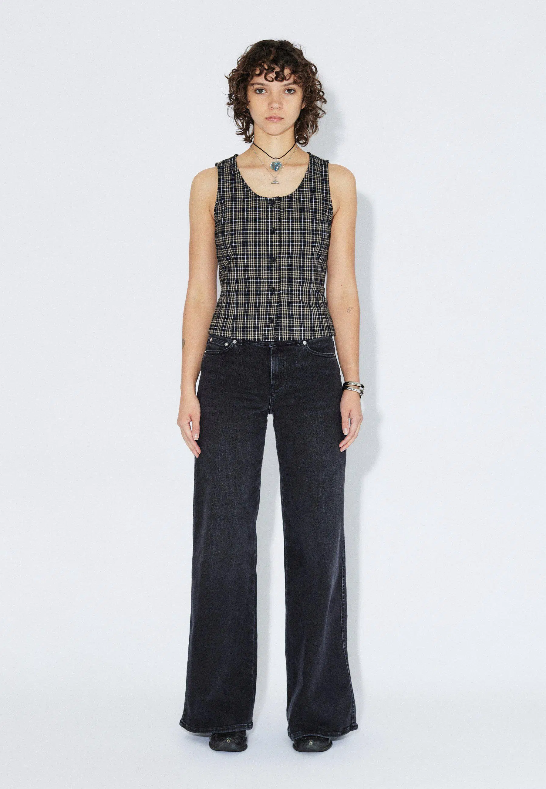Dr.Denim Top Zola Black Summer Check Dr.Denim Top Zola Black Summer Check