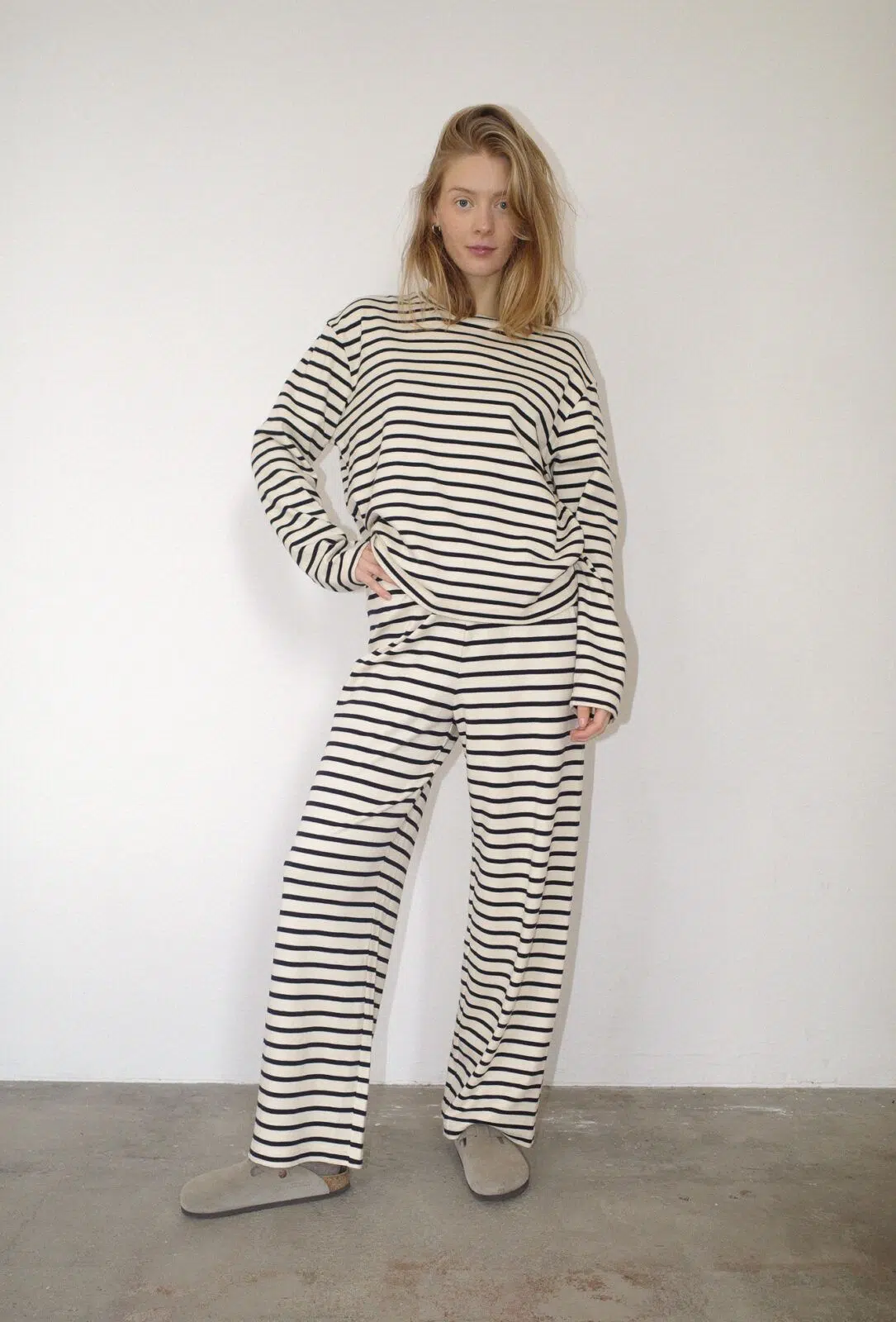 Boii Studios Langarmshirt Nete Stripe Off White