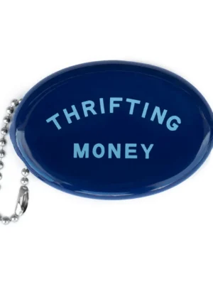 Three Potato Four Gummi Münzbeutel „Thrifting Money“ blau
