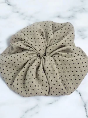 Éline L'atelier Scrunchie Polka Dots Khaki