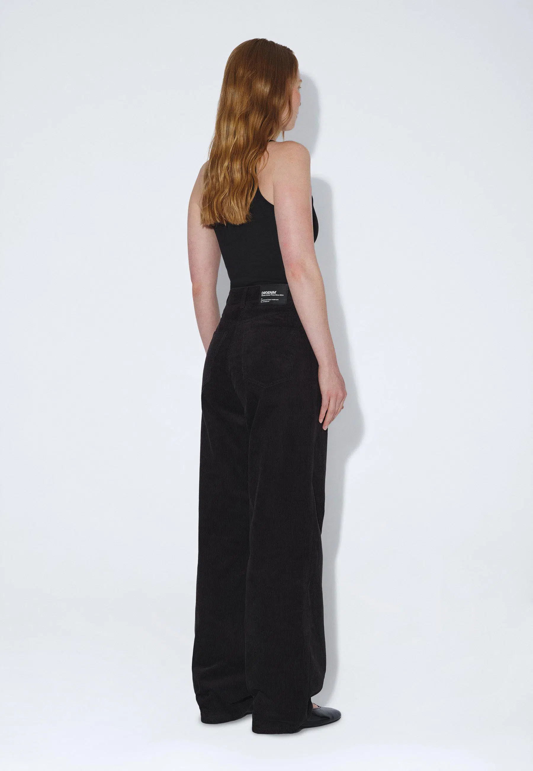 Dr.Denim Jeans Donna High Relaxed Black Cord