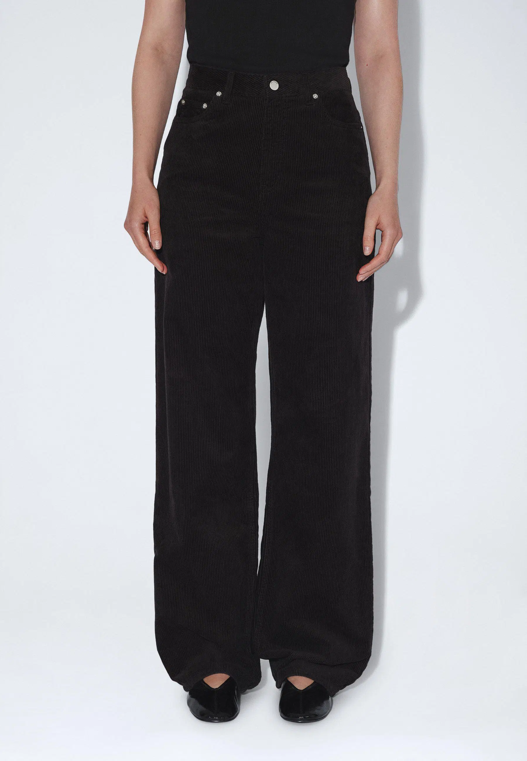 Dr.Denim Jeans Donna High Relaxed Black Cord Dr.Denim Jeans Donna High Relaxed Black Cord