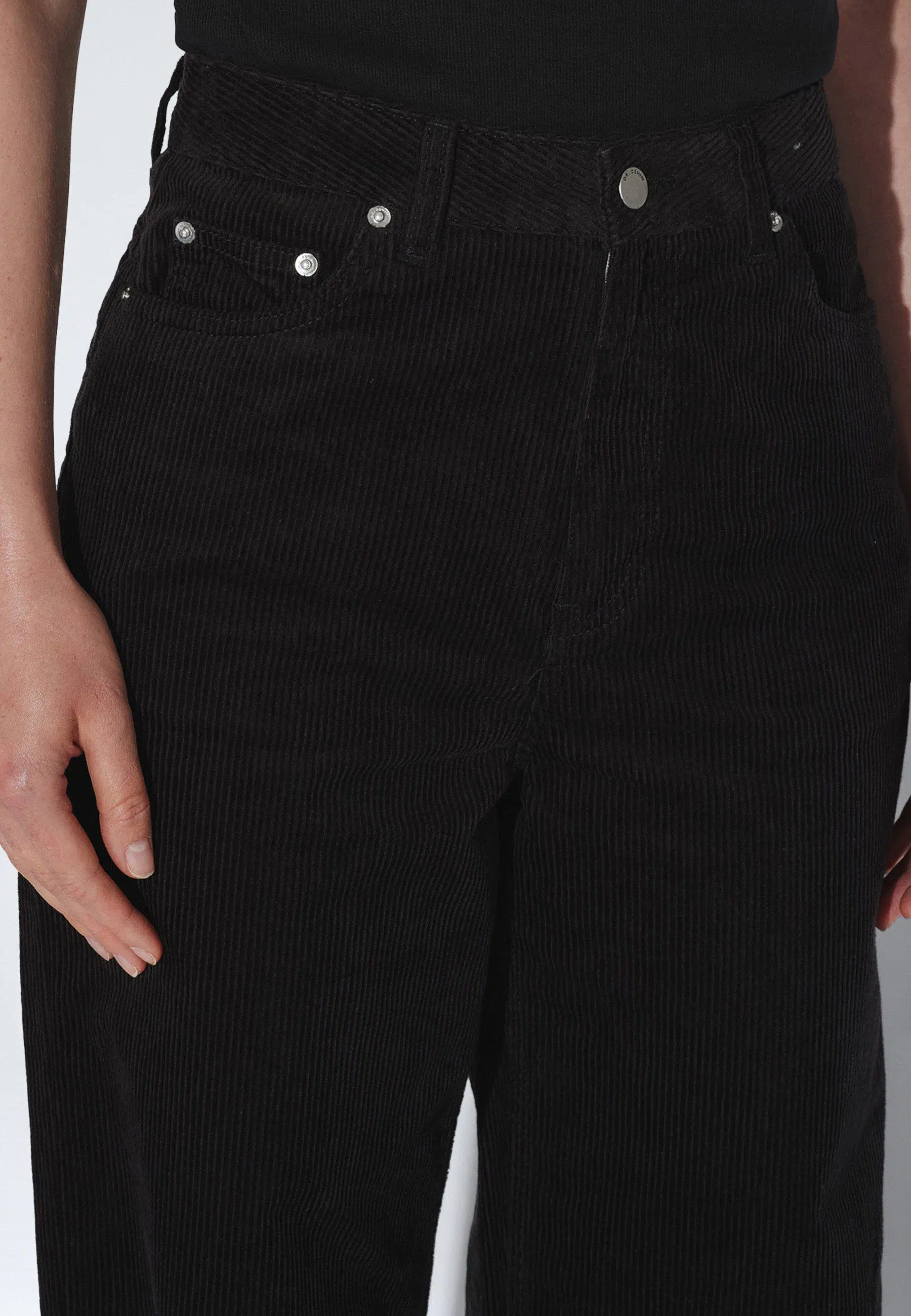 Dr.Denim Jeans Donna High Relaxed Black Cord Dr.Denim Jeans Donna High Relaxed Black Cord