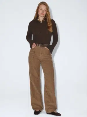 Dr.Denim Jeans Donna High Relaxed Washed Khaki Cord