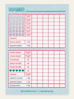 HERR & FRAU RIO Kultiges Würfelspiel Teal