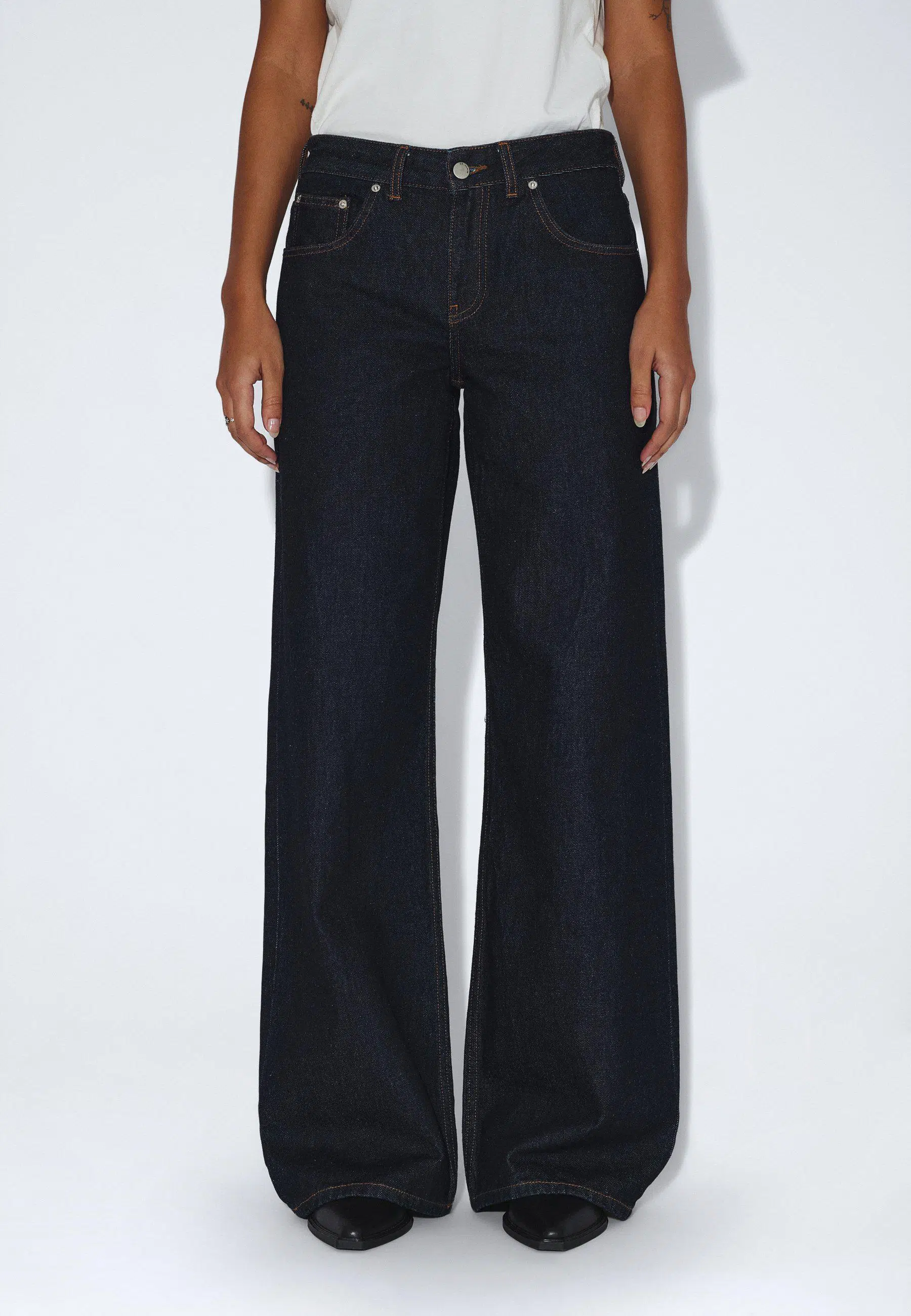Dr.Denim Jeans Rhue Low Wide Stream Rinse