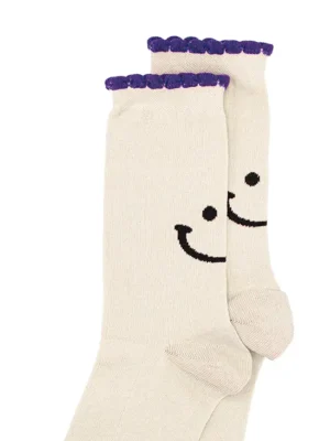 Alfredo Gonzales Rüschensocken mit Smiley-Motiv Off White