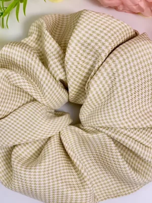 Éline L'atelier Scrunchie Zacken-Karo Beige