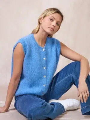 Calie Paris Alpaka-Mischung Weste Blau