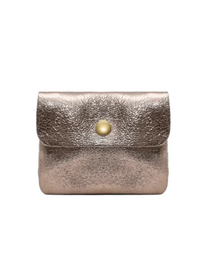 Cherry Paris Kleine Ledergeldtasche Metall Rose