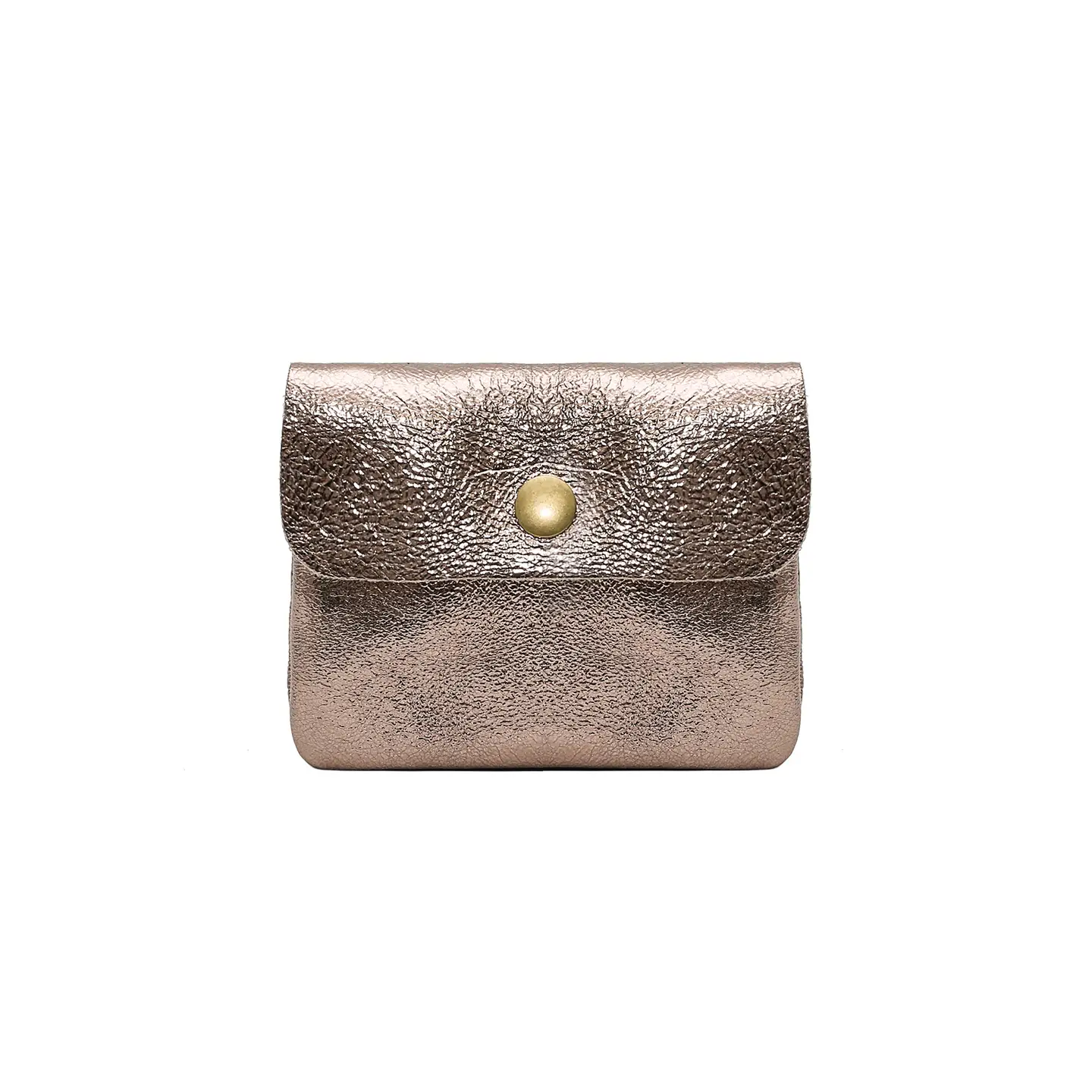Cherry Paris Kleine Ledergeldtasche Metall Rose