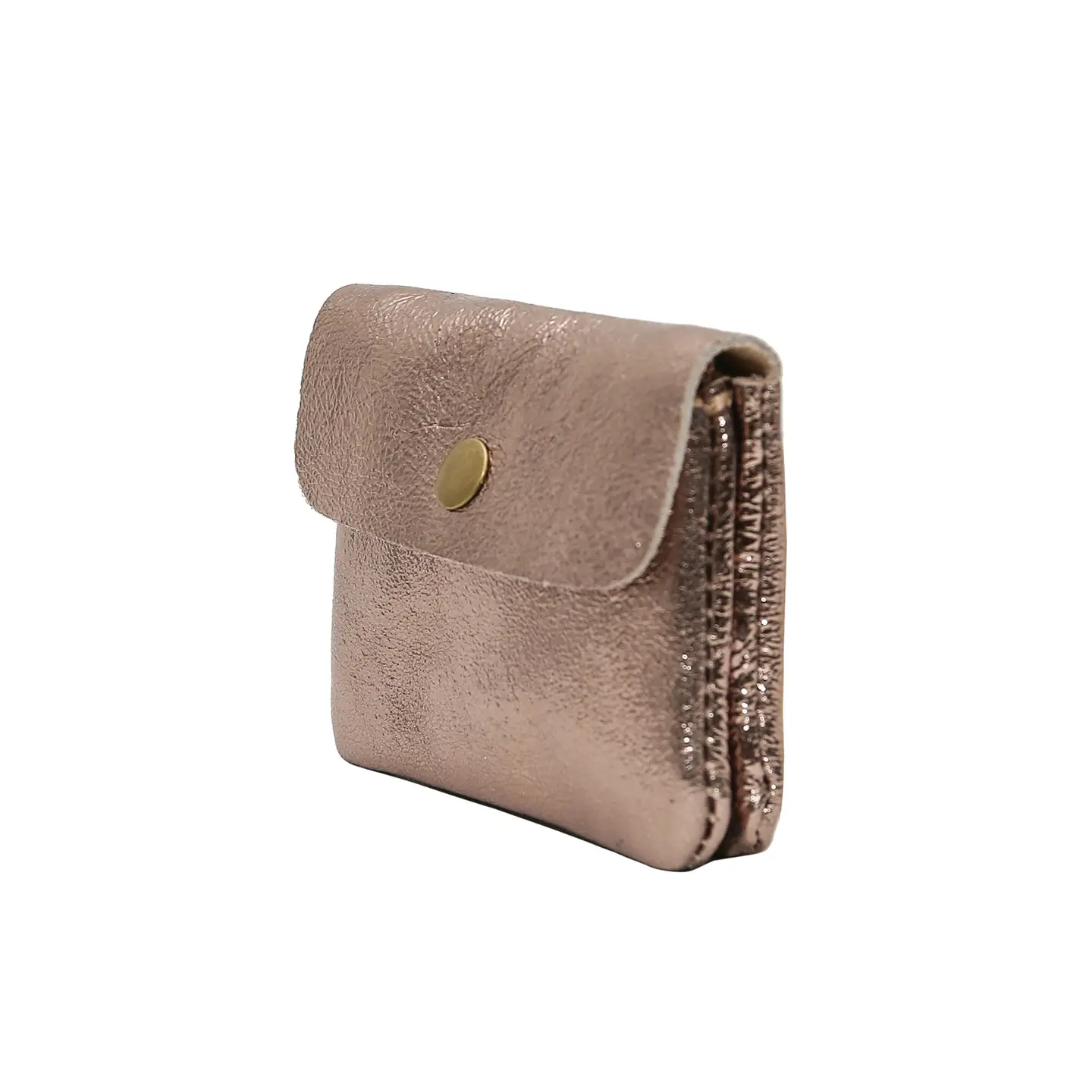 Cherry Paris Kleine Ledergeldtasche Metall Rose