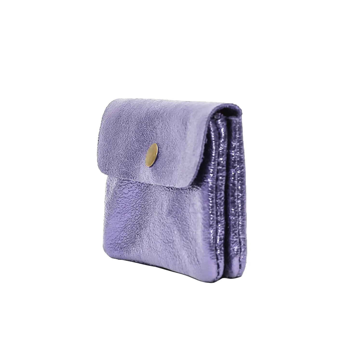 Cherry Paris Kleine Ledergeldtasche Lila Metall