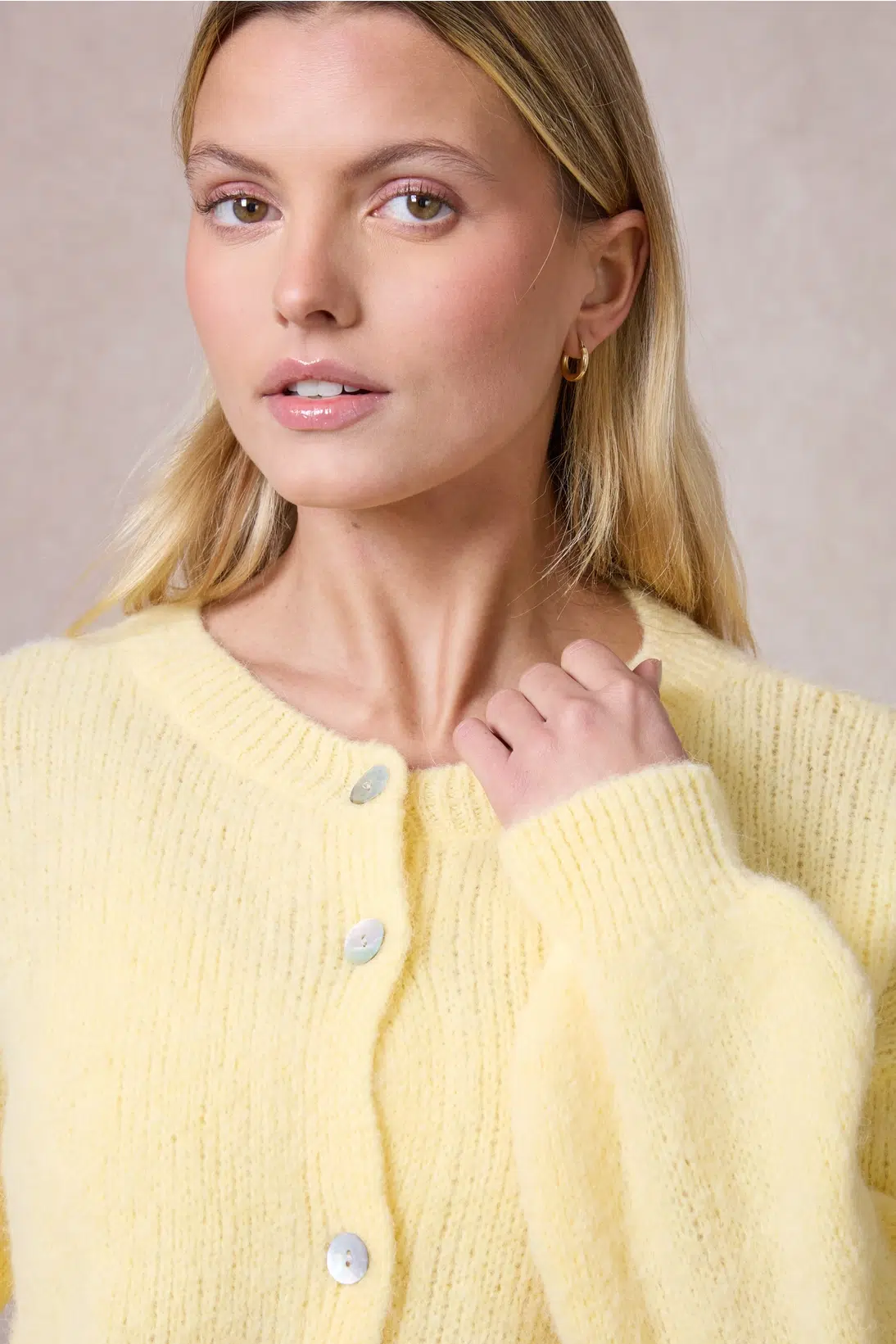 Calie Paris Alpaka-Mischung Cardigan Gelb