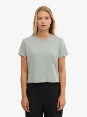 Colourful Standard Organic Boxy Crop Tee Steel Blue