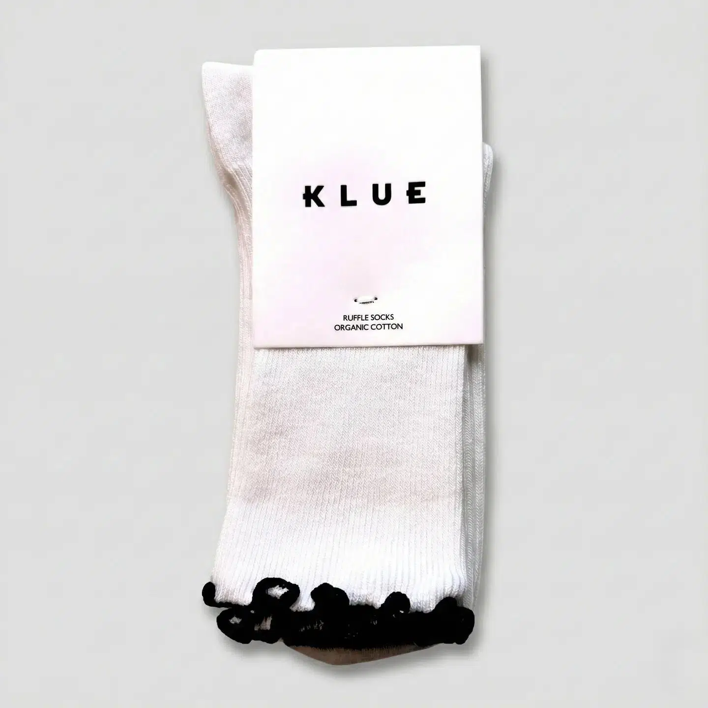 KLUE Bio-Baumwollsocken mit Rüschen Schwarz