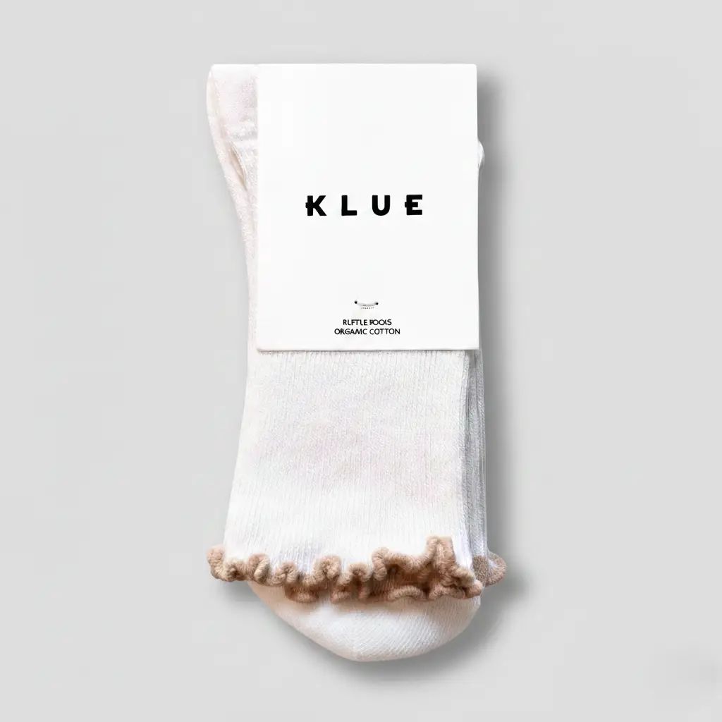 KLUE Bio-Baumwollsocken mit Rüschen Braun