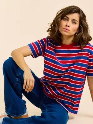 Popeia T-Shirt Gestreift Rot Blau