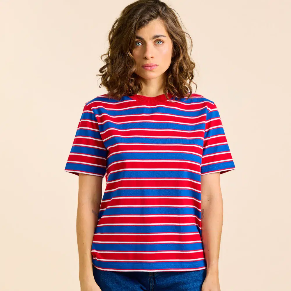Popeia T-Shirt Gestreift Rot Blau