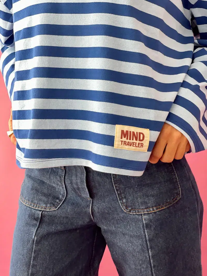 Mindtraveler Langarmshirt Nuria Blau Gelb