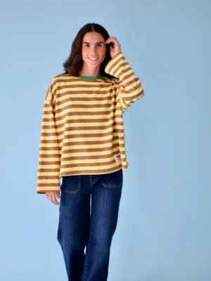 Mindtraveler Langarmshirt Núria Gelb Braun