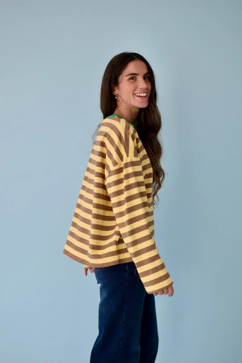 Mindtraveler Langarmshirt Núria Gelb Braun Mindtraveler Langarmshirt Núria Gelb Braun