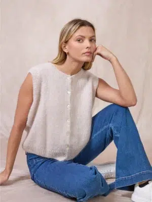 Calie Paris Alpaka-Mischung Weste Weiss