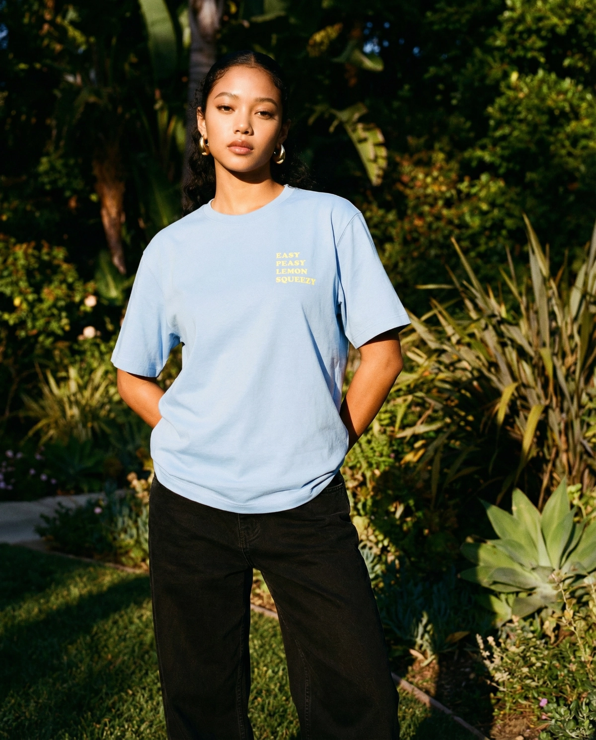 On Vacation T-Shirt Lemon Squeezy Hellblau