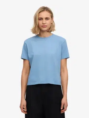 Colourful Standard Organic Boxy Crop Tee Seaside Blue