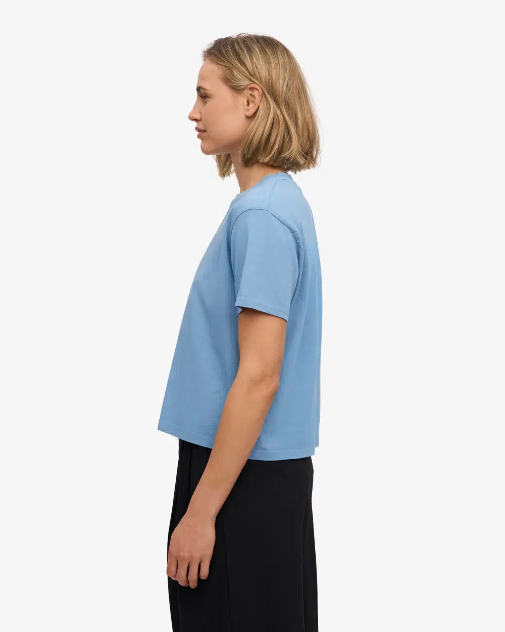 Colourful Standard Organic Boxy Crop Tee Seaside Blue Colourful Standard Organic Boxy Crop Tee Seaside Blue
