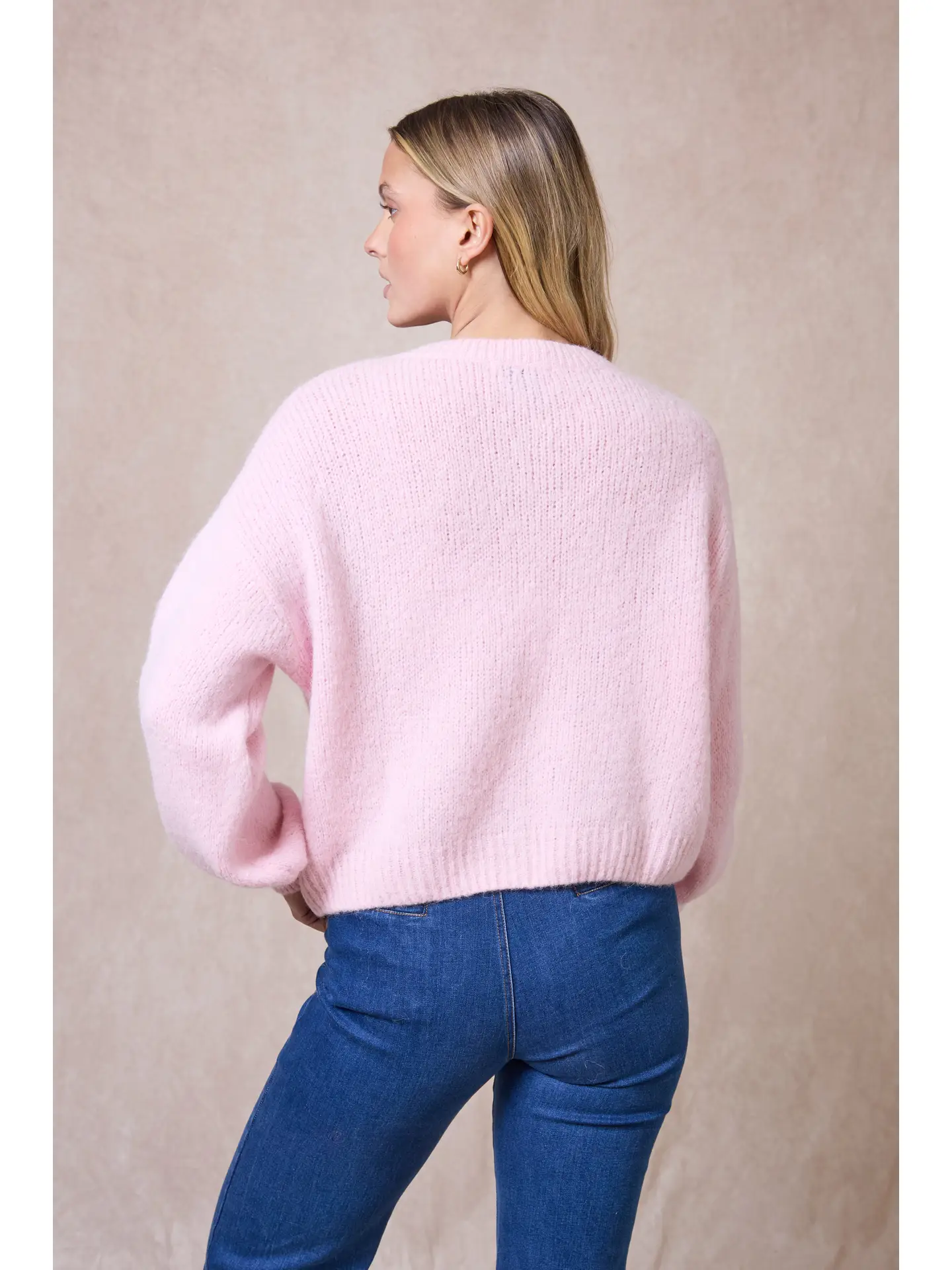 Calie Paris Alpaka-Mischung Cardigan Helles Rosa