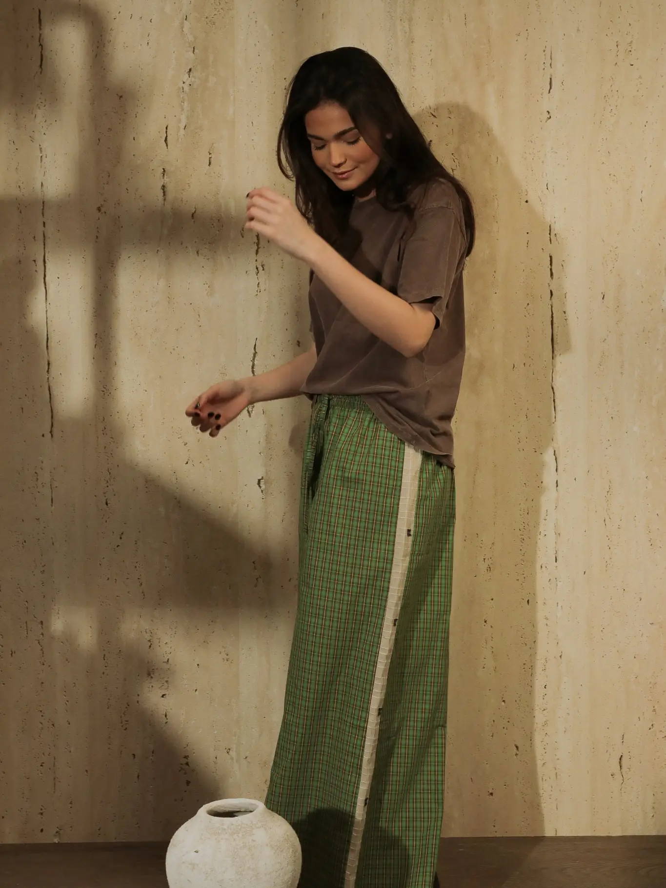 The Corner Hose grün kariert