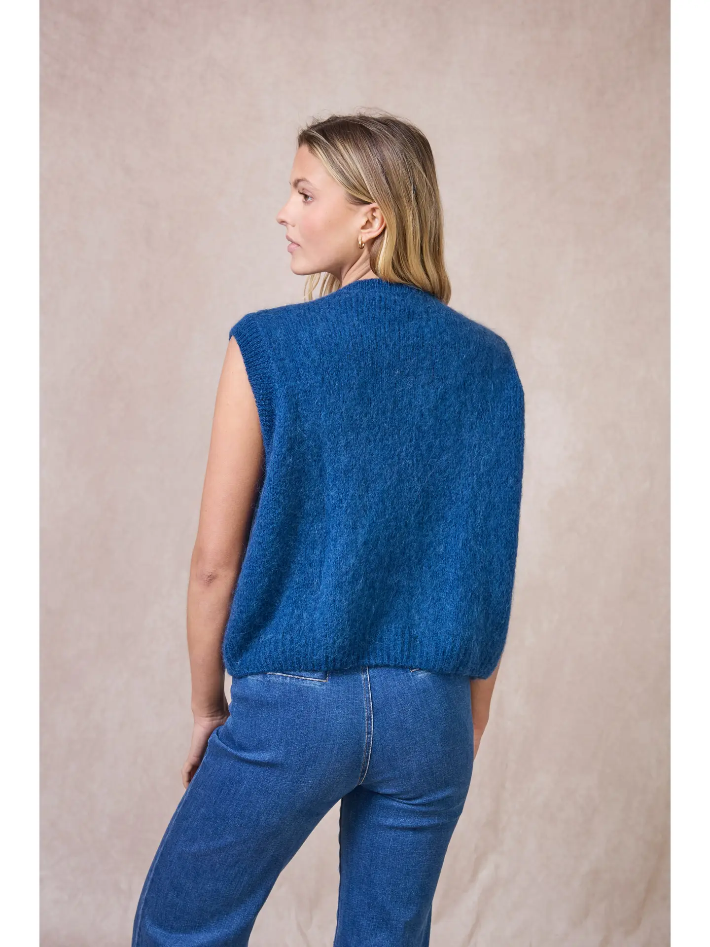 Calie Paris Alpaka-Mischung Weste Dunkelblau