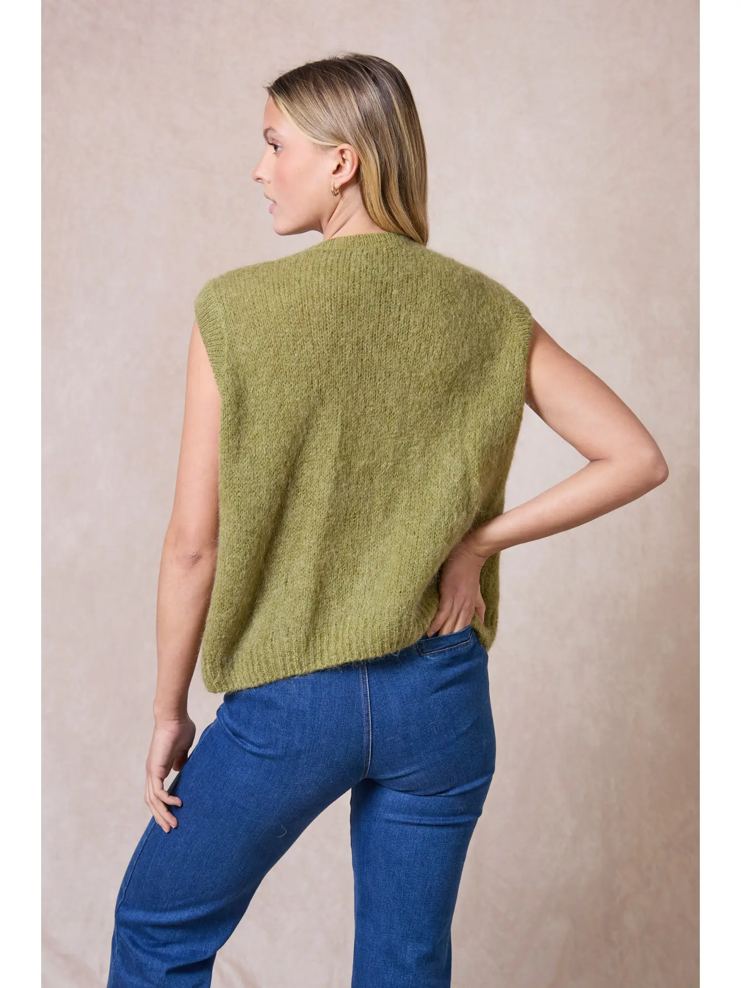 Calie Paris Alpaka-Mischung Weste Olive