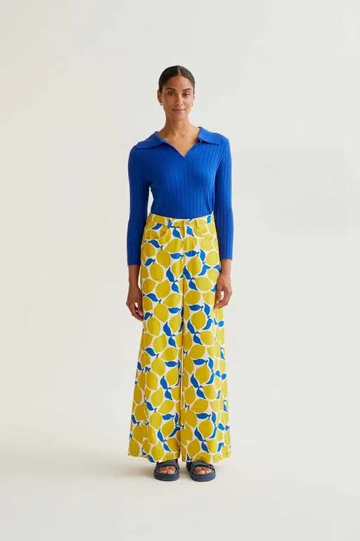 Compania Fantastica Wide-Leg Hose Zitrone