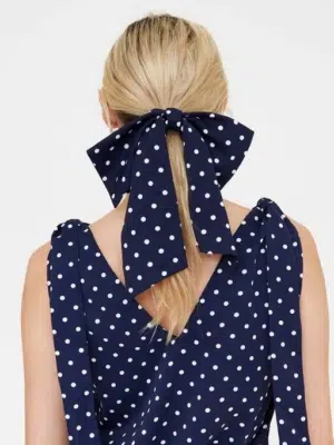 Compania Fantastica Haargummi Schleife mit Polka Dots Dunkelblau